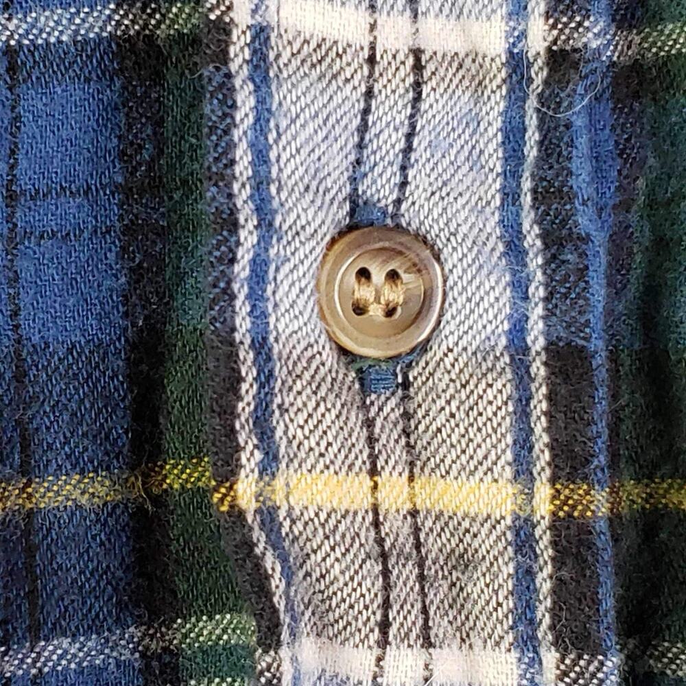 Woolrich Button Up Shirt Flannel Mens Size Large L Long Sleeve Collared Blue - Picture 9 of 11